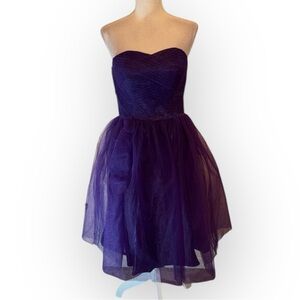 Hell Bunny Vixen Purple Strapless Tulle Midi Dress